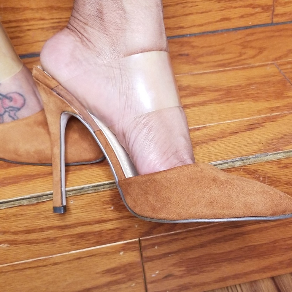 🔥🔥 Kristen Clear Strap Tan Mule